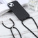 iPhone 14 Pro Candy Colors TPU Protective Phone Case with Lanyard - Black