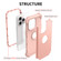 iPhone 14 Pro 3 in 1 Shockproof Phone Case - Rose Gold iPhone 14 Pro 3 in 1 Shockproof Phone Case - Rose Gold