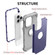 iPhone 14 Pro 3 in 1 Shockproof Phone Case - Navy Blue