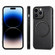 iPhone 14 Pro Solid Color Leather Skin Back Cover Phone Case - Black iPhone 14 Pro Solid Color Leather Skin Back Cover Phone Case - Black