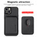 iPhone 14 Pro Carbon Fiber Leather Card Magsafe Magnetic Phone Case - Black