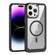 iPhone 14 Pro MagSafe Carbon Fiber Transparent Back Panel Phone Case - Black
