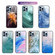 iPhone 14 Pro Marble Pattern Glass Protective Phone Case - Blue Ocean