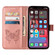 iPhone 14 Pro Embossed Butterfly Leather Phone Case  - Rose Gold
