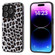 iPhone 14 Pro ABEEL Black Edge Leopard Phone Case - Silver Leopard
