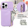 iPhone 14 Pro Crossbody Lanyard Zipper Wallet Leather Phone Case - Purple