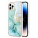 iPhone 14 Pro Electroplating Marble Pattern Dual-side IMD TPU Shockproof Phone Case - Green 003