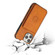 iPhone 14 Pro Calf Texture Magnetic Card Bag Case - Brown