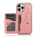 iPhone 14 Pro Calf Texture Magnetic Card Bag Case - Rose Gold