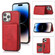 iPhone 14 Pro Calf Texture Magnetic Card Bag Case - Red