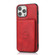 iPhone 14 Pro Calf Texture Magnetic Card Bag Case - Red