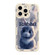 iPhone 14 Pro Liquid Silicone Oil Painting Rabbit Phone Case - Beige Grey