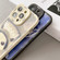iPhone 14 Pro Liquid Silicone Oil Painting Rabbit Phone Case - Beige Grey