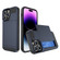 iPhone 14 Pro Multifunction Armor Slide Card Slot Phone Case - Navy Blue