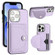 iPhone 14 Pro Shockproof Leather Phone Case with Card Holder - Purple
