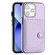 iPhone 14 Pro Shockproof Leather Phone Case with Card Holder - Purple