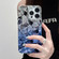 iPhone 14 Pro Electroplating Honeycomb Edged TPU Gradient Phone Case - Blue