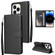 iPhone 14 Pro Multifunctional Horizontal Flip Leather Case with Three Card Slot - Black