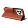 iPhone 14 Pro Multifunctional Horizontal Flip Leather Case with Three Card Slot - Brown