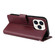 iPhone 14 Pro Multifunctional Horizontal Flip Leather Case with Three Card Slot - Red Wine