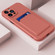 iPhone 14 Pro Skin Feel Card Color Button TPU Case - Rose Red