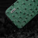iPhone 14 Pro ABEEL Genuine Leather Ostrich Texture Phone Case - Green