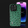 iPhone 14 Pro ABEEL Genuine Leather Ostrich Texture Phone Case - Green