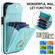 iPhone 14 Pro Rhombic Texture Card Bag Phone Case with Long Lanyard - Mint Green