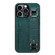 iPhone 14 Pro Crocodile Wristband Wallet Leather Back Cover Phone Case - Dark Green