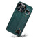 iPhone 14 Pro Crocodile Wristband Wallet Leather Back Cover Phone Case - Dark Green