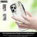 iPhone 14 Pro Non-slip Full Coverage Ring PU Phone Case with Wristband - White