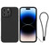 iPhone 14 Pro Silicone Phone Case with Wrist Strap - Black