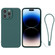 iPhone 14 Pro Silicone Phone Case with Wrist Strap - Deep Green