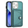 iPhone 14 Pro Shockproof Leather Phone Case with Card Holder - Green
