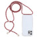iPhone 14 Pro Transparent Acrylic Airbag Shockproof Phone Protective Case with Lanyard - Red Apricot Grey Rough Grain