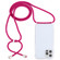 iPhone 14 Pro Transparent Acrylic Airbag Shockproof Phone Protective Case with Lanyard - Rose Red