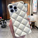 iPhone 14 Pro Diamond Lattice Varnish TPU Phone Case - White