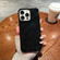 iPhone 14 Pro Solid Color Wave Texture TPU Phone Case - Black