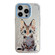 iPhone 14 Pro Animal Pattern Oil Painting Series PC + TPU Phone Case - Stupid Cat