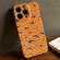 iPhone 14 Pro Painted Pattern Precise Hole PC Phone Case - Orange Label