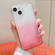 iPhone 14 Plus Gradient Electroplated Button Space Phone Case - Pink