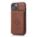 iPhone 14 Plus Calf Texture Magnetic Card Bag Case  - Coffee