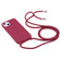 iPhone 14 Plus Candy Colors TPU Protective Phone Case with Lanyard  - Red