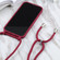 iPhone 14 Plus Candy Colors TPU Protective Phone Case with Lanyard  - Red