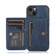 iPhone 14 Plus Calf Texture Magnetic Card Bag Case  - Blue