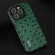 iPhone 14 Plus ABEEL Genuine Leather Ostrich Texture Phone Case - Green
