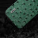 iPhone 14 Plus ABEEL Genuine Leather Ostrich Texture Phone Case - Green