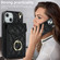 iPhone 14 Plus Rhombic Texture Card Bag Phone Case with Long Lanyard - Black