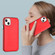iPhone 14 Plus Leather Texture Full Coverage Phone Case - Red