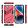 iPhone 14 Plus Punk Armor 2 in 1 PC + TPU Phone Case  - Light Red